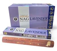 Incenso Golden Nag LAVANDA Vijayshree 12 scatole 15g + Portaincenso Lavander