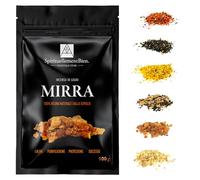 Incenso Mirra Rossa della Somalia resina Naturale in Grano + Polvere Pura 100% Naturale 100gr - Successo - Calma - Purificazione - Protezione per Fumigazione Brucia Profumo o incensiere