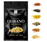 Incenso Olibano del Sudan resina Naturale in Grano Puro 100% incenso Naturale 50gr - Felicità - Purificazione - Protezione per Fumigazione Brucia Profumo o incensiere