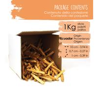 Incenso Palo Santo confezione da 1 kg Bastoncini di Legno 100% Naturale Ecuador
