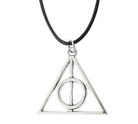 Inception Pro Infinite Collana - Doni della Morte - Mago - Triangolo - Piramide - Colore Argento - Laccio Nero - Idea Regalo