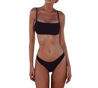 Inception Pro Infinite Costume da Mare - Bikini - Bagno - Donna - Ragazza - Due Pezzi - Slip - Reggiseno a Fascia - Bretelle Regolabili - Colore Nero - Taglia XL - Modello 2