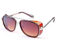 Inception Pro Infinite (Montatura Dorata - Lente Marrone) Occhiali da Sole - Iron Man - Steampunk - Tony Stark - Retro - Uomo - Unisex