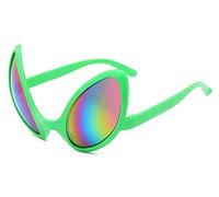 Inception Pro Infinite Occhiali alieno Ufo Occhi da alieno Accessori Travestimento Alieni ET Spaventosi Horror Adulti Cosplay Montatura verde lenti multicolore idea regalo halloween