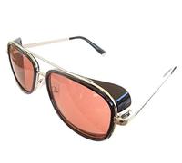Inception Pro Infinite Occhiali da Sole - Iron Man - Steampunk - Tony Stark - Retro - Uomo - Unisex - (Montatura Argento - Lente Rossa)