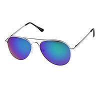 Inception Pro Infinite Occhiali da sole specchio - uomo - donna - unisex - goccia - classico - montatura argento - lente multicolore verde blu viola scura - idea regalo