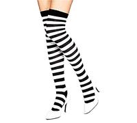 Inception Pro Infinite Parigine a righe - cotone - calze autoreggenti - Idea Regalo originale - colorate bianche e nero