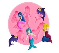 Inception Pro Infinite Stampo in silicone per uso alimentare di 3 sirene e due delfini - Pasta di zucchero - Fondenti - Torte - Pancake - Muffin - Decorazioni