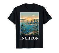 Incheon, Corea, Orizzonte, costiero, Tramonto, Viaggio, Arte Maglietta