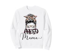 Inchiostrata Mama Disordinato Bun Tatuaggio Mamma Gotico Skull Leopard Pattern Felpa