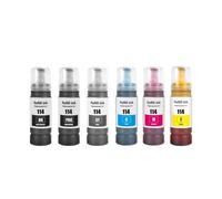 Inchiostro 114 E-114, compatibile con Epson, ET-8500 ET-8550 | Inchiostro dye, pigment/dye, 70ml, nero ciano magenta giallo photo black gray, resa 2300