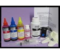 5 x 100 ml kit inchiostro per ricarica cartucce canon pg 540 cl 541+ refill clip