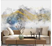 Inchiostro Astratto Filo D'Oro Uccelli In Volo Piccola Barca 3D Carta Da Parati Facile Installare Mobili Sfondi Ufficio Divano Camera Letto Sfondo Decorazione Murale-150cm×105cm