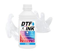 Inchiostro bianco per trasferimento termico, DTF Ink a trasferimento termico, ricarica inchiostro DTF per stampanti a getto d'inchiostro Stampa su pellicola di trasferimento termico (1000 ml ciano)