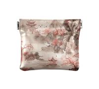 Inchiostro cinese e borsa di lavaggio per le donne borse monete spremere cambiamento portafoglio, inchiostro cinese e cera, 4.3" x 3.7", pizzicando, Inchiostro cinese e cere, 4.3" x 3.7", Spremere