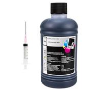Inchiostro di ricarica universale a base colorante da 250 ml con kit iniettore per sistemi di serbatoi CISS compatibile con determinate stampanti Deskjet(BK 1PC)