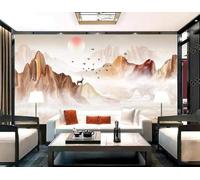 Inchiostro Paesaggi Uccelli In Volo Alba Alci 3D Carta Da Parati Facile Installare Mobili Sfondi Ufficio Divano Camera Letto Sfondo Decorazione Murale-400cm×280cm