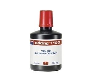 Inchiostro pennarello edding t-100 rosso flacone da 100 ml