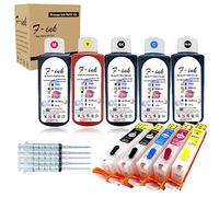 Inchiostro per bottiglie 5 x 100 ml e kit di ricarica d'inchiostro CLI-571 PGI-570 compatibili con i modelli PIXMA TS5052 TS5055 TS5055 TS6050 TS6051 TS6052 MG5752 MG5752 MG5753 MG6501 MG6501 852 MGG