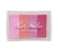 Inchiostro per bricolage, lavabile fai da te, per 24 colori, per impronte digitali, scrapbooking, biglietti, set di 6 inchiostri multicolori, 3 ml, con stencil (rosa unico)