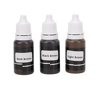 Inchiostro per tatuaggi per microblading, 3 pigmenti per sopracciglia marrone scuro chiaro nero per esercitarsi 24 ml