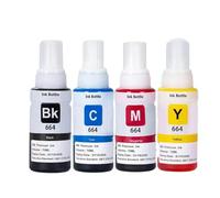 Inchiostro tintura ricarica 4x70ml compatibile con 664 T6641 T6642 T6643 T6644 L495 L550 L555 L565 L566 L575 L1300 L396 Modelli di stampante