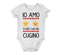 Incidiamo Body neonato divertente Cugino Io amo stare con mio cugino - body cugino