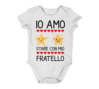 Incidiamo Body neonato divertente Fratello Io amo stare con mio fratello - body fratello