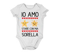 Incidiamo Body neonato divertente Sorella Io amo stare con mia sorella - body sorella