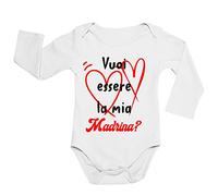 Incidiamo Body neonato manica lunga madrina Vuoi essere la mia madrina? Idea regalo