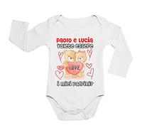 Incidiamo Body Neonato Manica Lunga Personalizzabile con Nome Volete Essere i Miei Padrini? Idea Regalo Bodino Divertente per Uso diurno