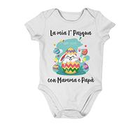 Incidiamo Body Neonato Pasqua La Mia Prima con Mamma e papà Taglie da 0 a 24 Mesi Bodino in Cotone Bodino Divertente per Uso diurno