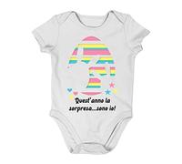 Incidiamo Body Neonato Pasqua Quest'anno la Sorpresa Sono io Taglie da 0 a 24 Mesi Bodino in Cotone Bodino Divertente per Uso diurno