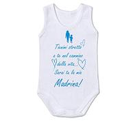 Incidiamo Body neonato spalla larga smanicato divertente maschietto Tienimi stretto a te nel cammino della vita, sarai tu la mia madrina - idea regalo