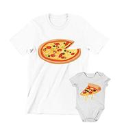 Incidiamo Coppia t-Shirt Magliette Body Neonato Padre Figlio Regalo Festa del papà Body papà Neonato Divertenti Pizza