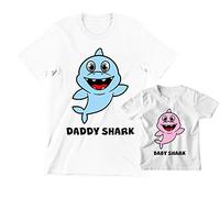Incidiamo Coppia t-Shirt Magliette Padre Figlio Regalo Festa del papà Idea Regalo papà Neonato Divertenti Femminuccia Daddy Shark Baby Shark