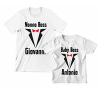 Incidiamo Coppia t-Shirt Magliette Uomo Bambino Nonno Nipote Capo Baby Capo Regalo Festa dei Nonni Body Nonno Neonato Divertenti