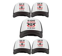 Incidiamo Kit Cappellini Addio al Celibato Personalizzabili con Data Festa o Matrimonio Io Mi Sposo Loro Sono Qui per Bere Frase Divertente Bachelor Party Bianco