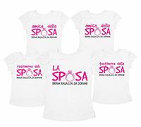 Incidiamo Pacchetto Magliette T-Shirt Addio al Nubilato Brava Ragazza da Domani Sposa Amica Testimone Gadget Addio al Nubilato