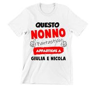 Incidiamo T-Shirt Nonno Divertente Maglietta Festa dei Nonni Personalizzabile Questo Nonno Fantastico appartiene a (Nomi dei Nipoti) - Idea Regalo Nonno