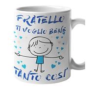 Incidiamo Tazza Mug Fratello - ti voglio bene tanto così - Idea Regalo Compleanno Natale Festa