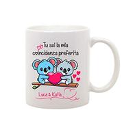 Incidiamo Tazza Mug SanValentino Regalo Fidanzati Innamorati PERSONALIZZA CON NOME Tu sei la mia coincidenza preferita - couple - love