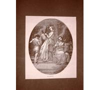 Incisione del 1866 La Musica Dea Auore da identificare (Dorè?)