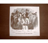 Incisione del 1866 Moda e costume Tipi delle popolazioni dell'Impero di Russia