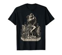 Incisione Gotica Mors EST Sola Veritas Grim Reaper Bacio Maglietta
