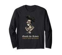 Incisione Gotica Quoth Il Corvo Busto di Pallas Poe Maglia a Manica