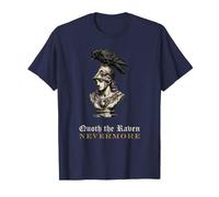 Incisione Gotica Quoth Il Corvo Busto di Pallas Poe Maglietta