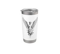 Incisione mitica del guardiano alato classico Bicchiere termico in acciaio inox doppia parete