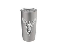 Incisione mitica del guardiano alato classico Bicchiere termico in acciaio inox doppia parete