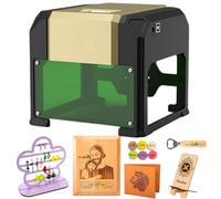 Incisore Laser 2 in 1, Macchina da Taglio da Tavolo Ultra HD Fiber 0,05 mm di precisione Area di Incisione 80 * 80 mm per Legno, Vinile, Pelle, Vetro, Arte Fai da Te, Progettazione del Logo,A